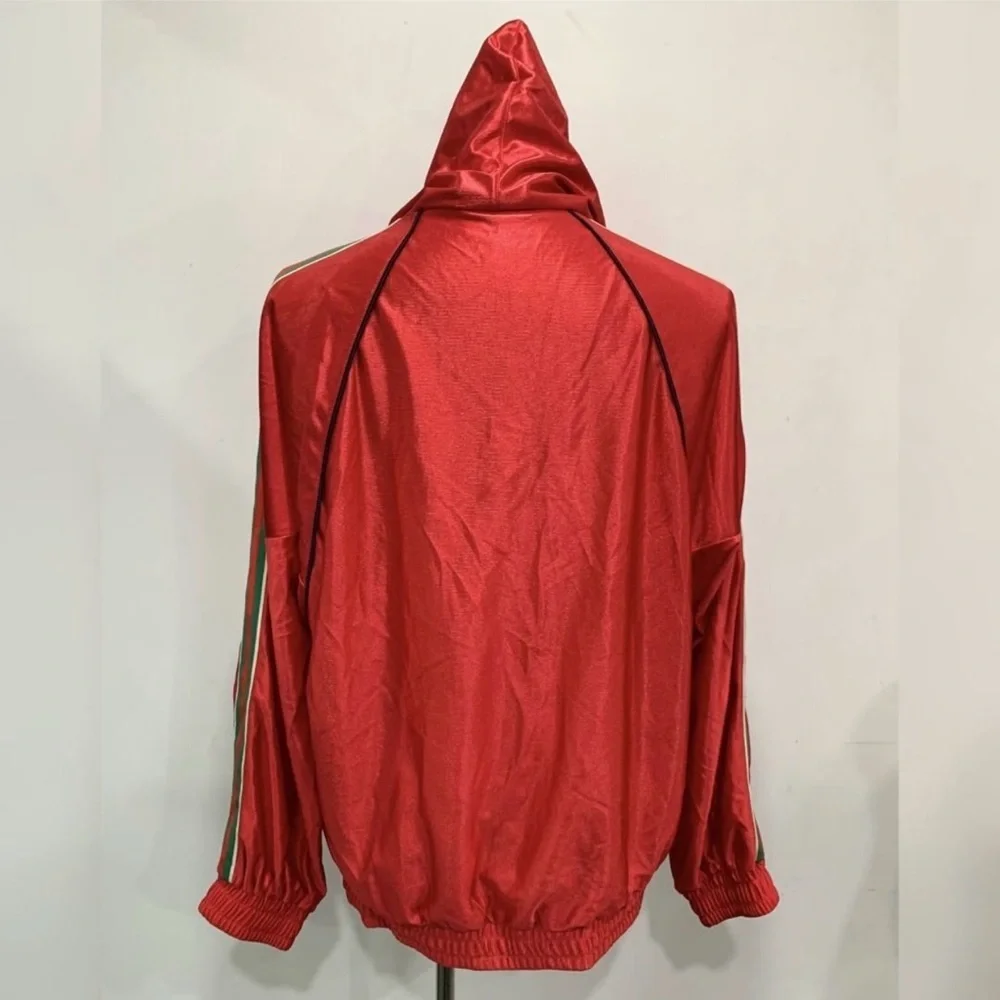 Gucci Shiny Jersey Hooded Sweatshirt With Web 'Red'